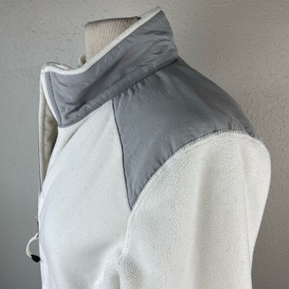 Eddie Bauer White and Gray Full Zip Fleece Size L EUC - Picture 4 of 6